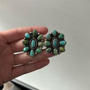 turquoise cluster earrings
